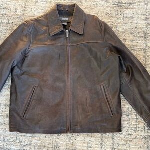 VINTAGE Kenneth Cole Reaction Dark Brown Leather Jacket